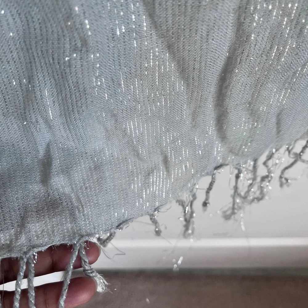 Isabella Shimmering Silver gray scarf